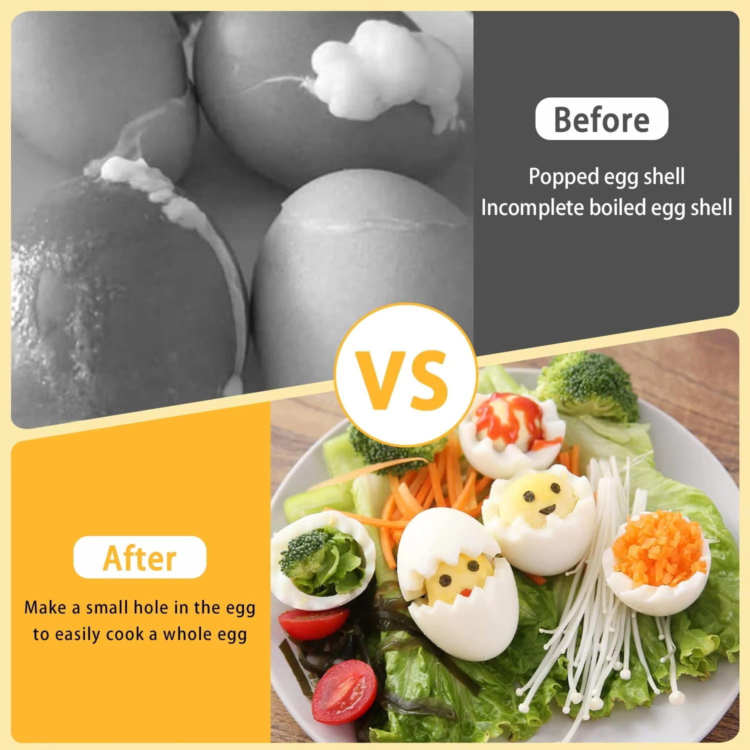 Egg Piercer, Stainless Steel Needle Egg Hole Puncher Eggs Poacher Endurance Hole Seperater Bakery Kitchen Tool for Raw Eggs