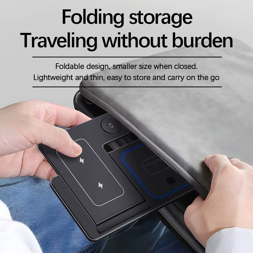 30W LED Fast Wireless Charger Stand 3 in 1 Foldable Charging Station For iPhone 15 14 13 12 11 Apple Watch 9 8 7 6 5 Airpods Pro
