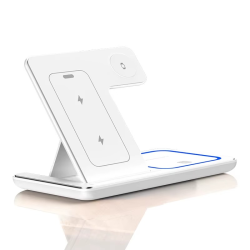 30W LED Fast Wireless Charger Stand 3 in 1 Foldable Charging Station For iPhone 15 14 13 12 11 Apple Watch 9 8 7 6 5 Airpods Pro