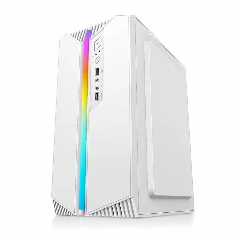 Acrylic Computer Tower with 230mm Graphic Card Slot, M-ATX/ITX Motherboard Support, SSD Compatibility, and RGB LEDs