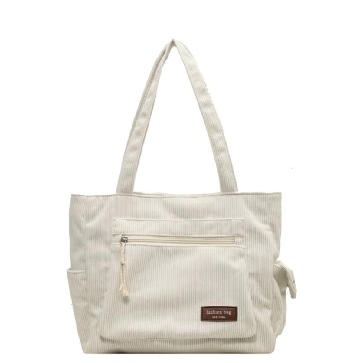 Solid color corduroy bag girls Tote bag with a large capacity commuter fashion shoulder bag