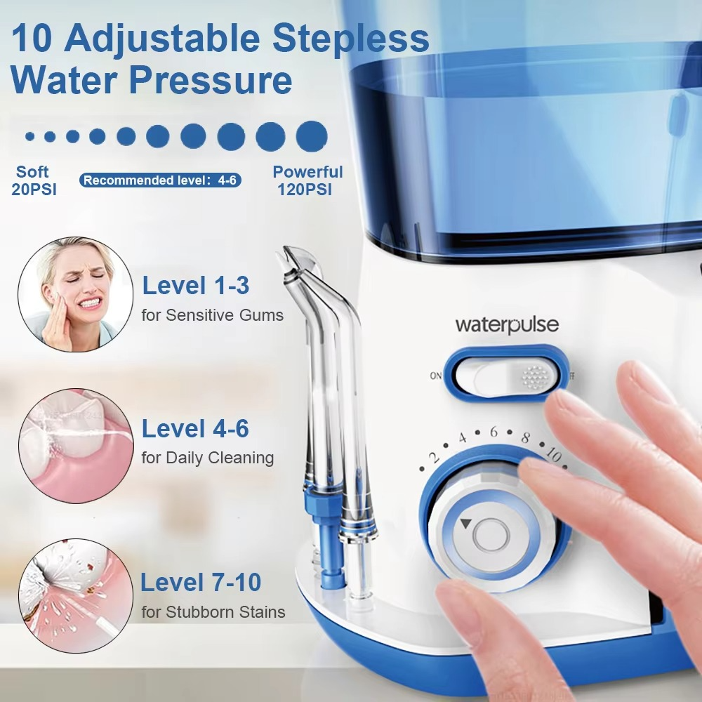 Water Flosser Dental Oral Irrigator 800ML High Pressure Water Flosser for Teeth Mouth Washing Machine with 5x Tip Teeth Cleaning