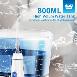 Water Flosser Dental Oral Irrigator 800ML High Pressure Water Flosser for Teeth Mouth Washing Machine with 5x Tip Teeth Cleaning