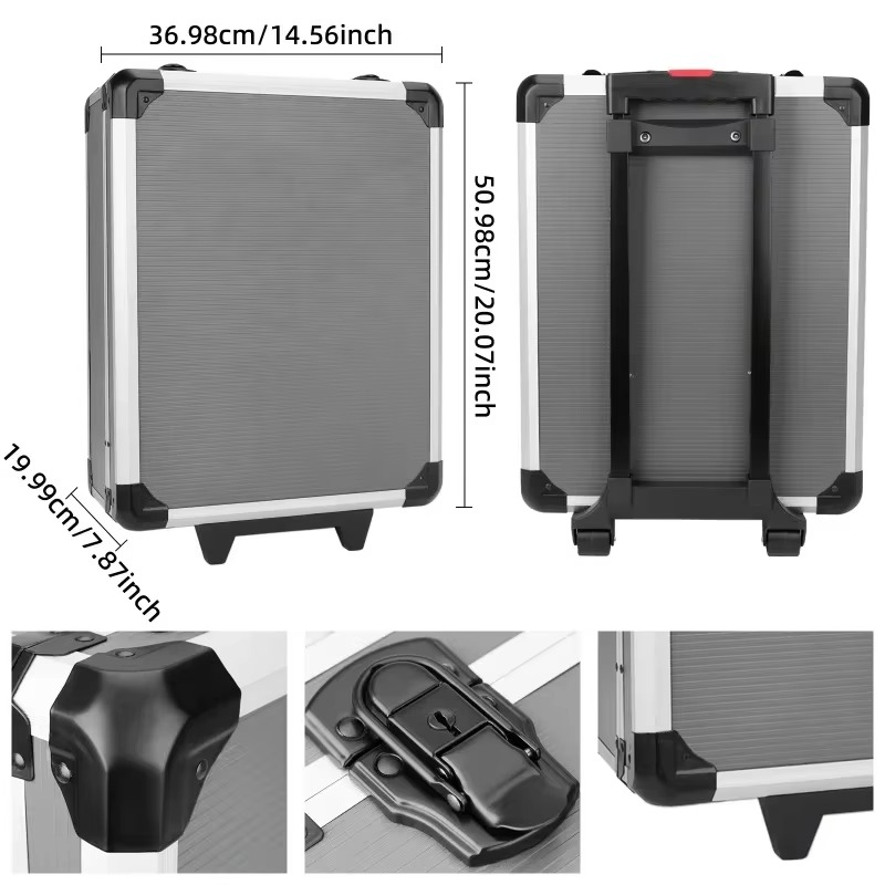 899pcs Portable Toolbox Set with 4 Layers, Wheels & Lock - Ideal for Home & Car Maintenance, Durable Metal Construction