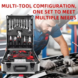 899pcs Portable Toolbox Set with 4 Layers, Wheels & Lock - Ideal for Home & Car Maintenance, Durable Metal Construction