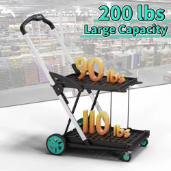 Shopping Cart,8 Combination 1 200 Pound Multifunctional Foldable Cart,Belt 2 One Storage Box,2 Layer Portable Utility Car