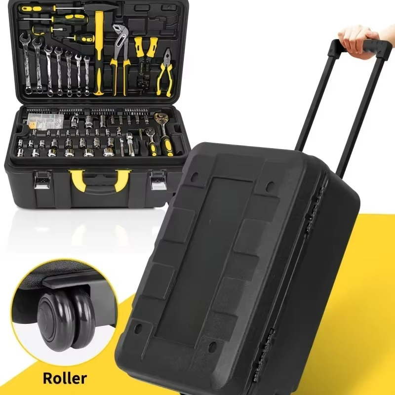 318pcs Rolling Toolbox Set with Trolley - Durable Metal Mechanic's Kit for Home Repairs