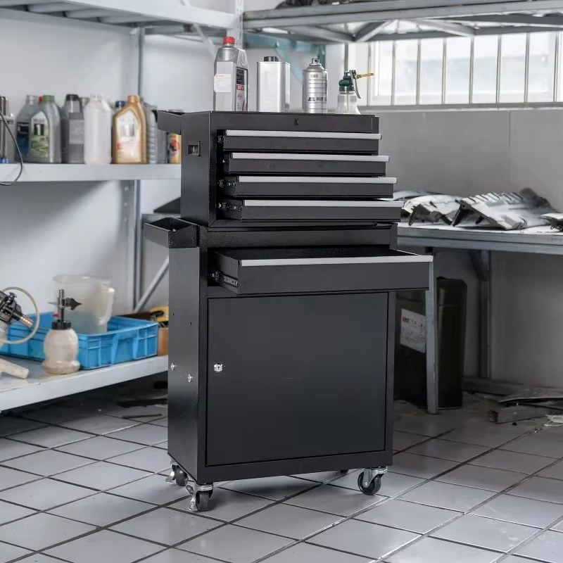 5 Drawer Rolling Toolbox,Removable Tool Cabinet Boxes with Wheels and Drawers,Tool Cabinet Storage Box,Adjustable Partition