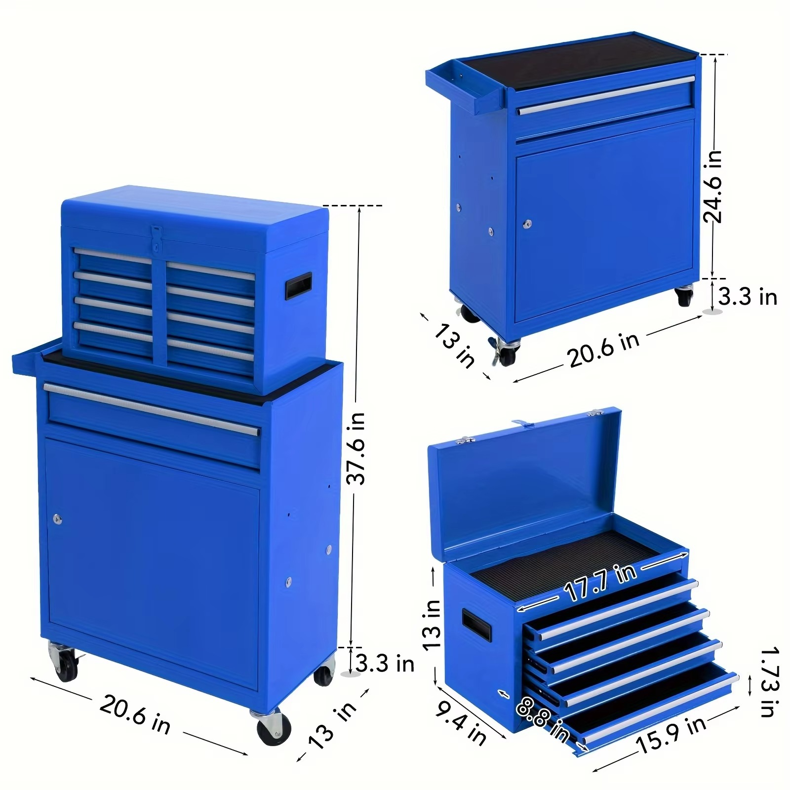 5 Drawer Rolling Toolbox,Removable Tool Cabinet Boxes with Wheels and Drawers,Tool Cabinet Storage Box,Adjustable Partition