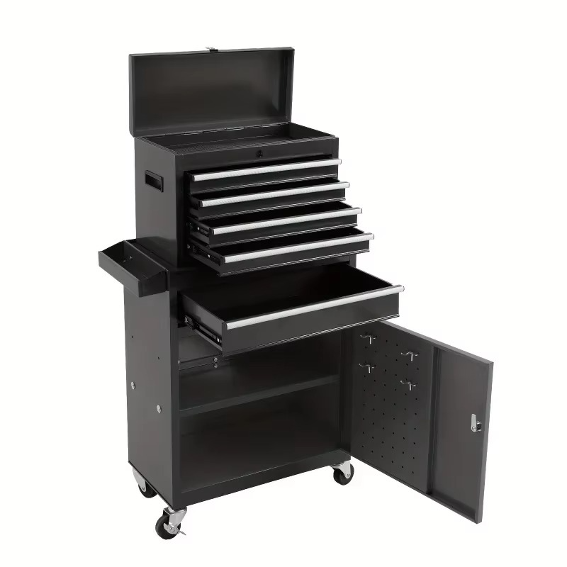 5 Drawer Rolling Toolbox,Removable Tool Cabinet Boxes with Wheels and Drawers,Tool Cabinet Storage Box,Adjustable Partition