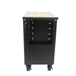 Four Drawer Rolling Tool Box，With Adjustable Shelf，Wooden Top，Mechanical Tool Cart，Workshop Storage Box with Wheels