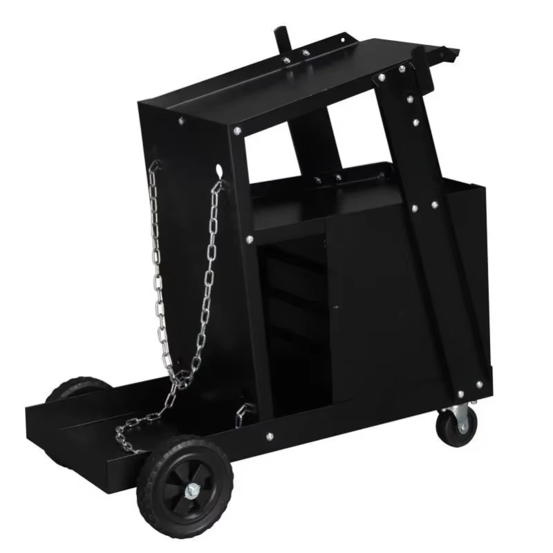 with4Portable Wire Welded Cart with Drawers and Wheels,Black Utility Tool Storage