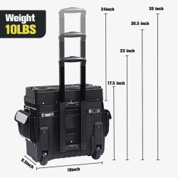 18'' Rolling Tool Bag with Wheels, Tool Bags Organizer, with Telescopic Handle and Waterproof Cover, 330lbs Load Rated Storage