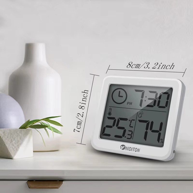 Digital Clock Desk Clock with Temperature Humidity Wall Clocks for Home Kitchen Office Desk Decorations NIDITON