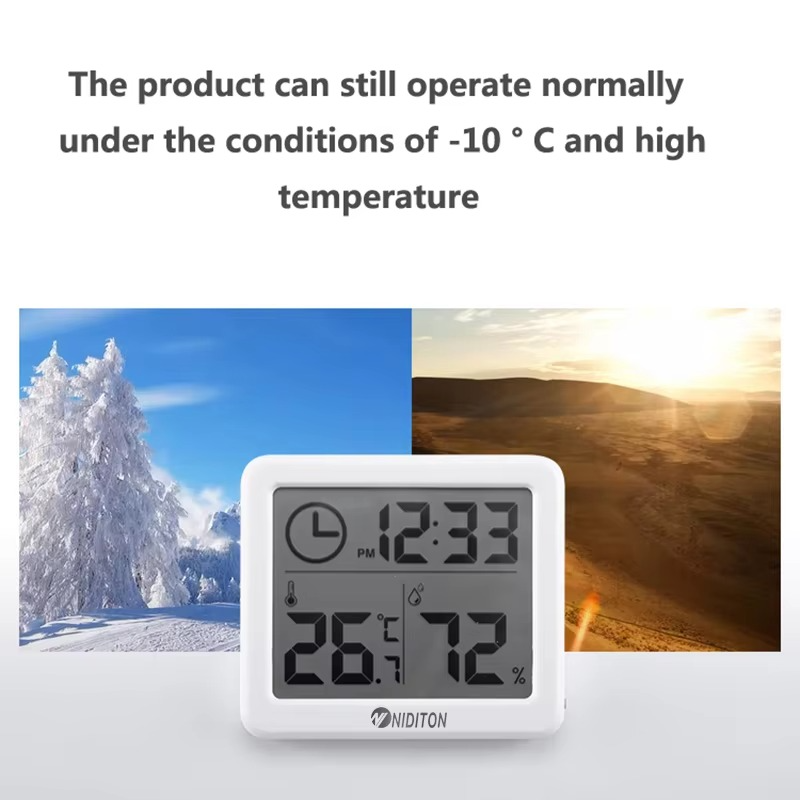 Digital Clock Desk Clock with Temperature Humidity Wall Clocks for Home Kitchen Office Desk Decorations NIDITON