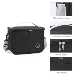 Capacity hand-held with shoulder strap insulated bag, lunch box bag, student thickened waterproof lunch bag。-zmt