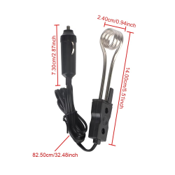 120W-140W 24V 12V Car Immersion Heater Cigar Lighter Plug Electric Heater For Tea Water Coffee Milk Safe Warmer Auto Accessories