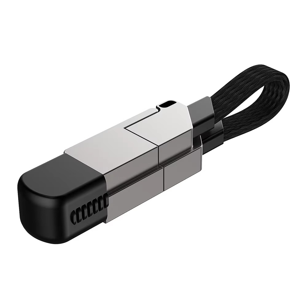 4 in 1 Multi Fast Charging Cable Keychain PD for iPhone Lightning 27W Andriod TYPE-C 60W QC 27W Fast Charging Data Cable Keychai