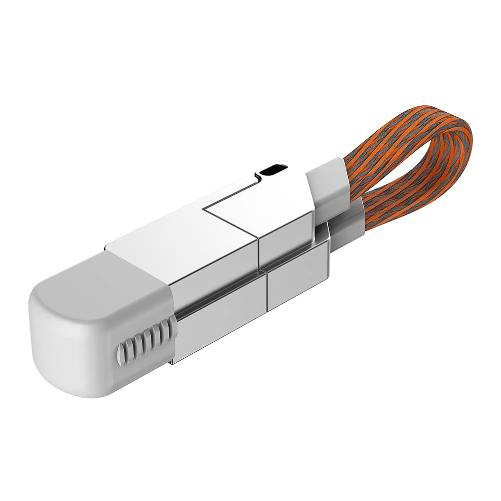 4 in 1 Multi Fast Charging Cable Keychain PD for iPhone Lightning 27W Andriod TYPE-C 60W QC 27W Fast Charging Data Cable Keychai