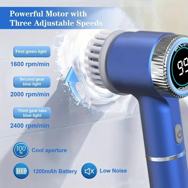 Wireless Electric cleaning brush powerful IPX7 waterproof USB rechargeable automatic handheld cleaner multi function househol