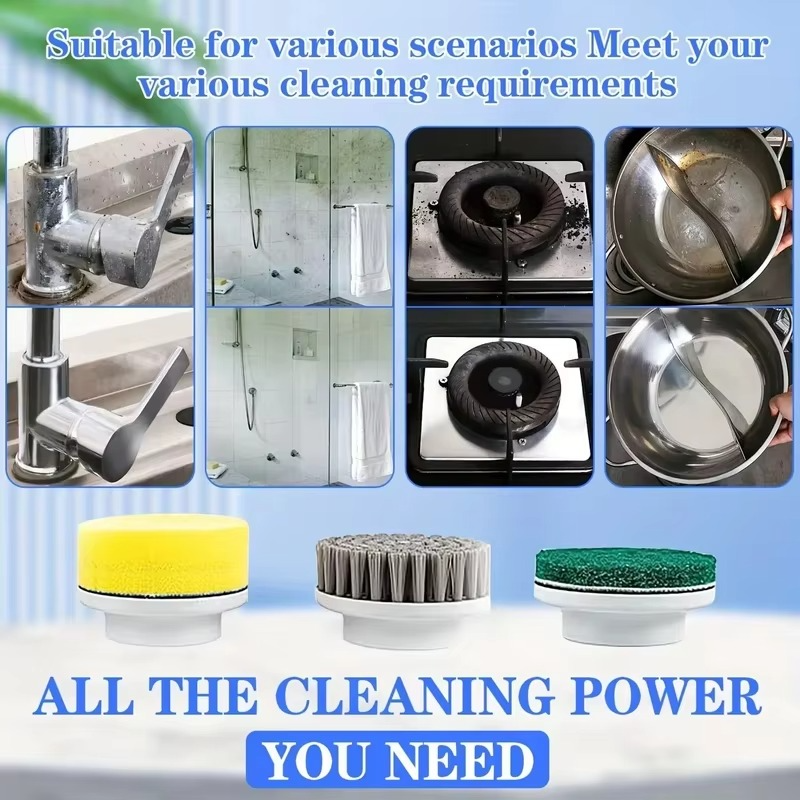 Wireless Electric cleaning brush powerful IPX7 waterproof USB rechargeable automatic handheld cleaner multi function househol