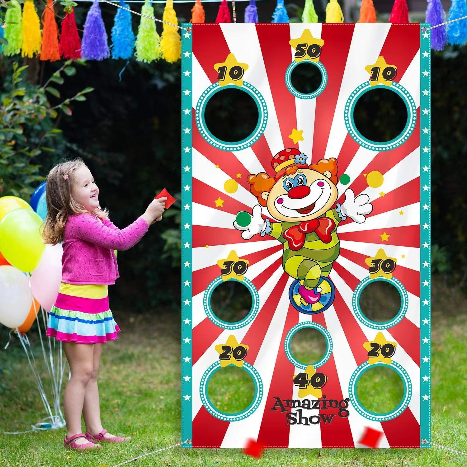 Throwing Bags Flag Funny Play Bean Bags Toy Game Safe Tossing Circus Performance Flag Outdoor Xmas Party Carnival Games Toys