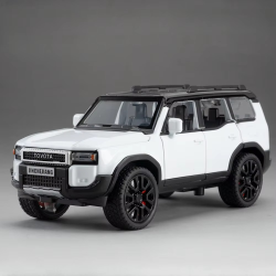 1:32 Prado SUV Car Model Toys Alloy Die-casting Pull Back 6 Doors Opened Sound Light Off-road Vehicle Gifts for Kids Collection