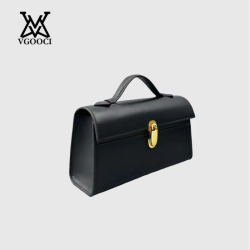VGOOCI Genuine Leather Handbag Solid Color Simple Handbag Small Square Row Bag Women's Suede Savette Baguette bag for women